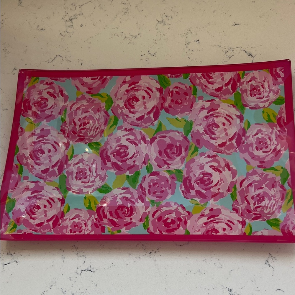 Lilly Pulitzer glass tray 12 x 8 inches